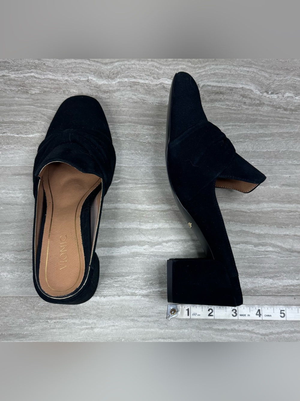Vionic Presley Black Suede Knotted Mule Heels Womens Size 7 - Picture 7 of 12